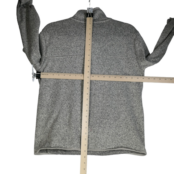 Eddie Bauer Cardigan Sweater Jacket Women Large Fleece Lined 1/4 Snap Pockets - Picture 8 of 11